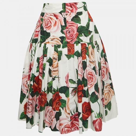 NWT D&G Rose Print Midi Skirt US 14, IT50 - Picture 3 of 11